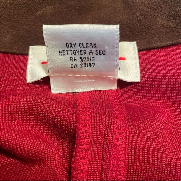 Vtg Talbots Wool Blend Maxi Sweater Dress Button Down Suede Collar Women Size S - Picture 6 of 8